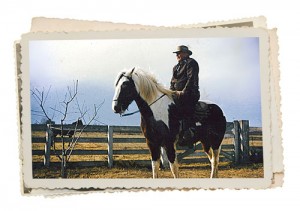 Frank Hanson, my grandfather, riding Paint in Kingsburg, California, in 1959.