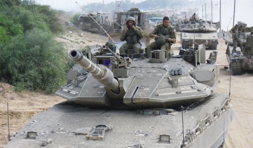 The IDF's 401st Armored Brigade in action near Gaza. (IDF via Flickr)