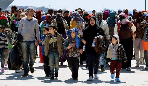 Rescued Migrants in Augusta, Italy, Sicily April 2015. (Alberto Pizzoli/AFP/Getty)