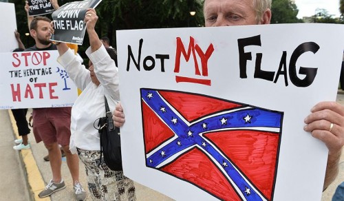 Protesting the Confederate flag in Columbia, S.C. (Mladen Antonov/AFP/Getty)