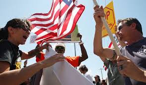 Immigration protest in Murrieta, Calif. (David McNew/Getty)