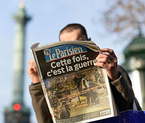Parisian reading Le Parisien