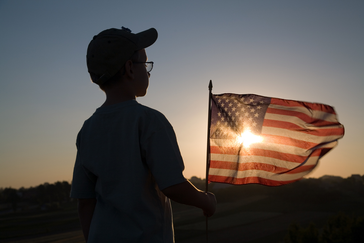 Flag at Sunset